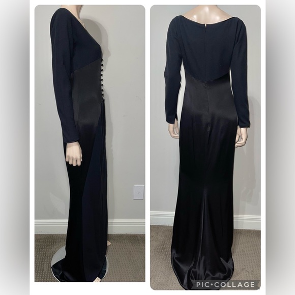 Vintage Donald Deal Long Black Evening Gown 8 - Picture 3 of 16